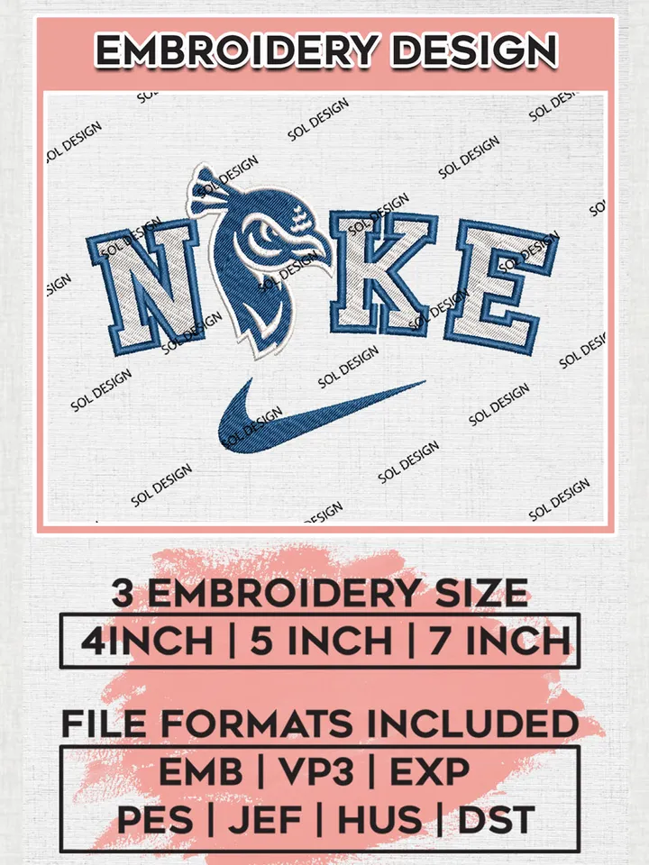 Nike Saint Peters Peacocks Machine Embroidery Design, NCAA Saint Peters Embroidery Design files, NCAA Embroidery Designs, NCAA Machine Embroidery Designs, Digital Download