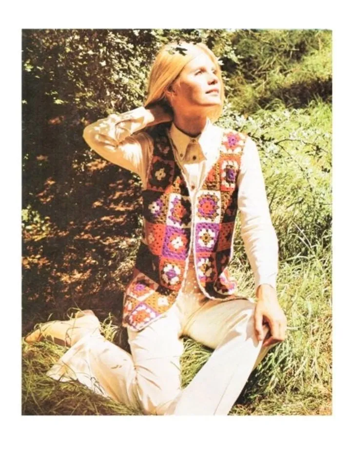 Crochet waistcoat pattern, summer waistcoat pdf, granny square waistcoat size S/M