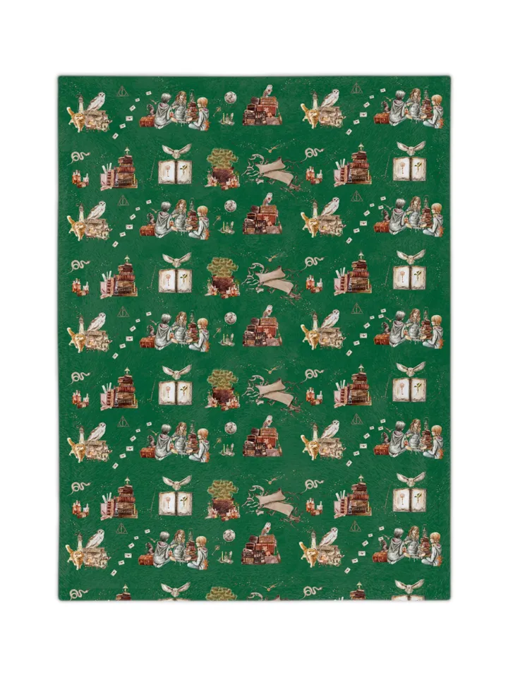 Wizarding World Baby Blanket; Magic School Baby Fleece Blanket Owl Key Magic World Custom Wizard Blanket Gift for Baby Minky Blanket WBB12