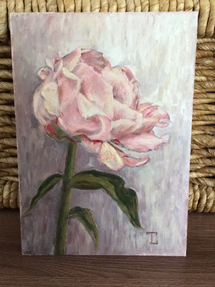 "Peony", oil painting, impasto, original wall art, flower, floral