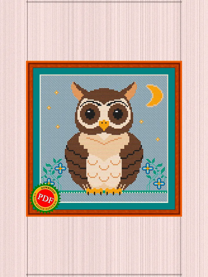 Owl Cross Stitch Pattern | Enchanting Owl Design