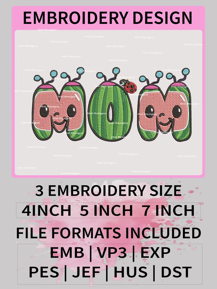 Cocomelon Embroidery File, Embroidery Designs, Machine Embroidery Design