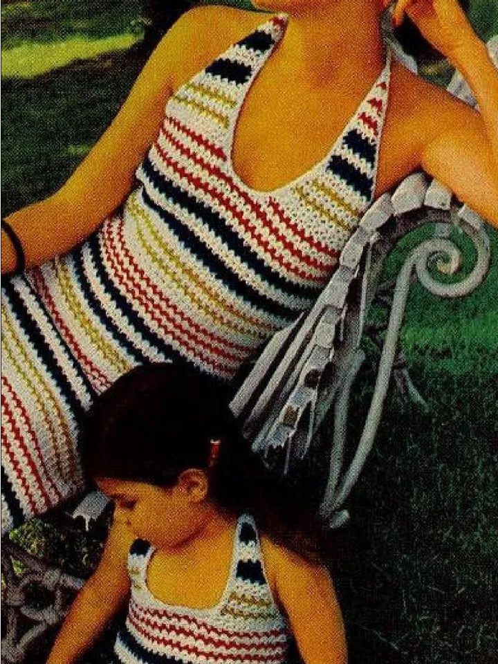 Vintage Crochet Pattern Halter Dress Girls Halter Dress Digital Download PDF