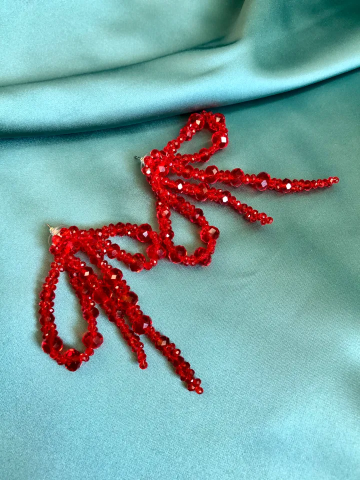 Bow bead-embellished Earrings