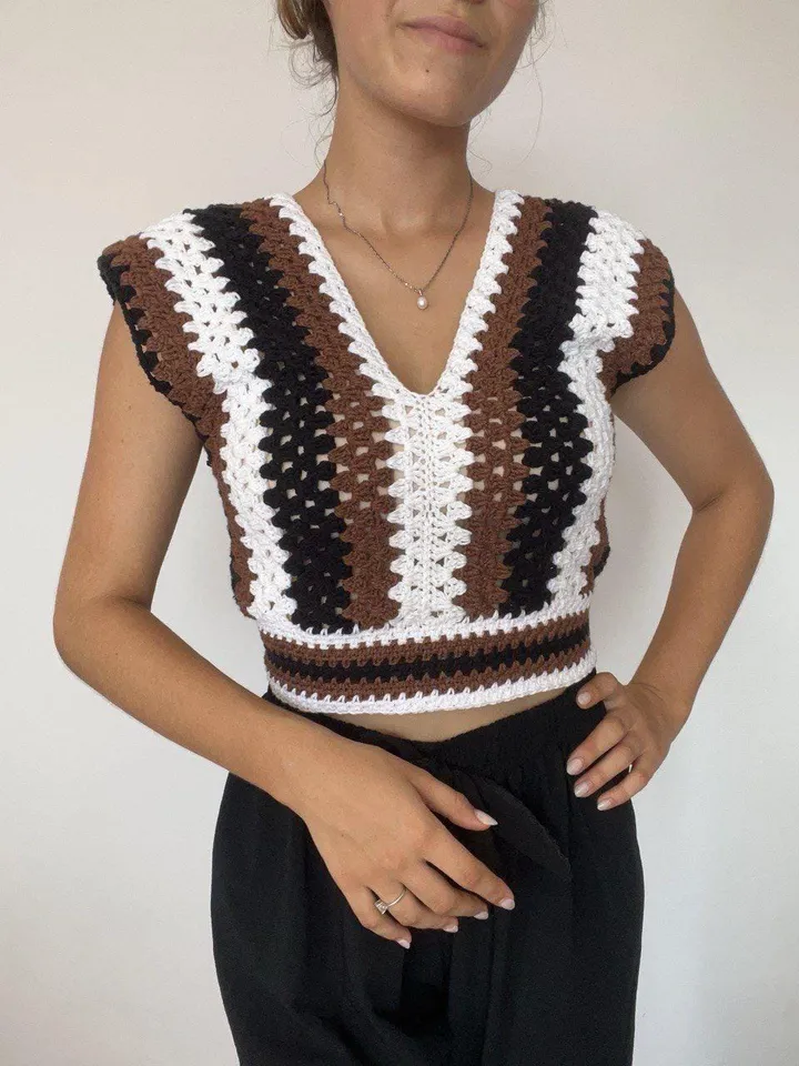Top crochet pattern, top granny stitch crochet pdf, easy top pattern, summer top crochet instant download