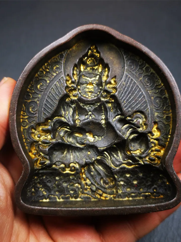 Gandhanra Handmade Tibetan Buddha Statue Tsa Tsa Mold,Yelllow Jambhala,Copper Mould For Making Clay Buddha Statue,Tsha Tsha
