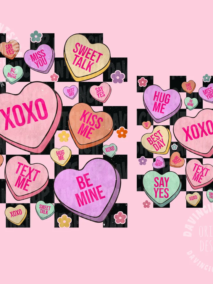 Valentines Conversation Hearts PNG, Candy Hearts png, Valentines Sublimation designs, Retro Valentines, Love Sublimation, png designs, png