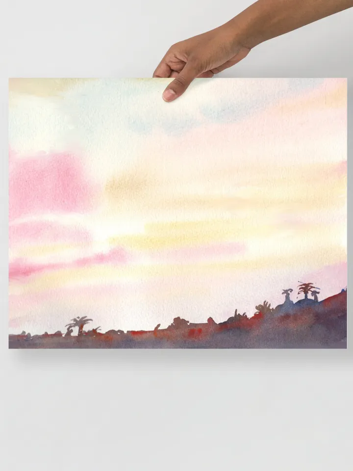 Landscape Watercolor Wall Art Print Forest Trees Art Landscape Wall Art Mountain Poster Watercolor Landscape living Room Print still Life