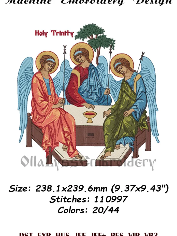 The Holy Trinity embroidery design