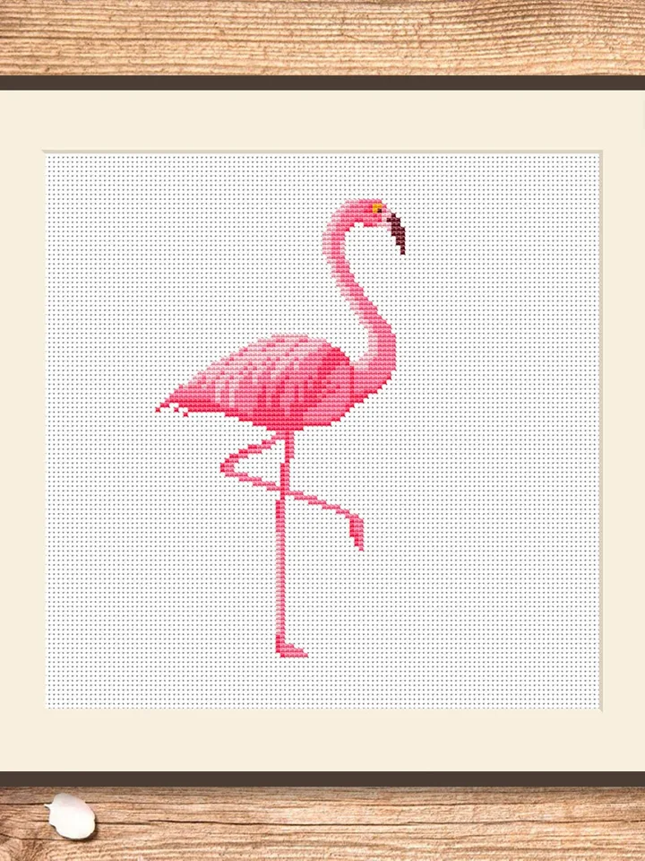 Flamingo Cross Stitch Pattern, Animals Cross Stitch, Embroidery Flamingo, Flamingo xStitch, Flamingo patterns, Modern Cross Stitch #anm028