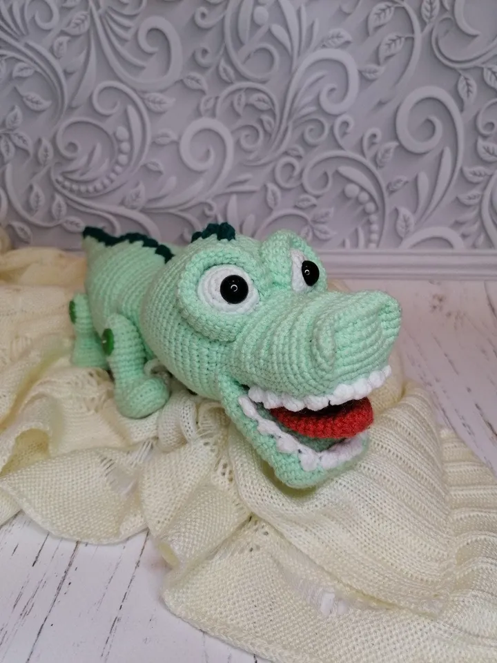 PDF Amigurumi Funny Crocodile Amigurumi Animal Funny crochet crocodile Crochet crocodile pattern crocheted alligator pattern crochet animal