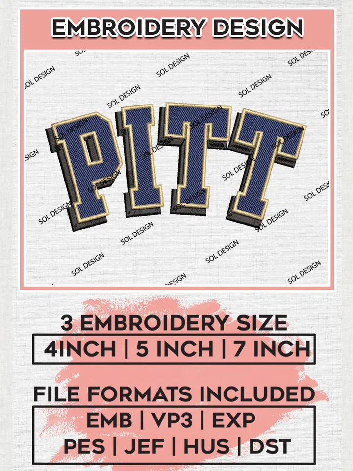 NCAA Pittsburgh Team Logo embroidery designs, NCAA Pittsburgh Panthers Logo Machine embroidery designs, NCAA Team Logo embroidery designs, NCAA Game Day Machine embroidery designs, Digital Download