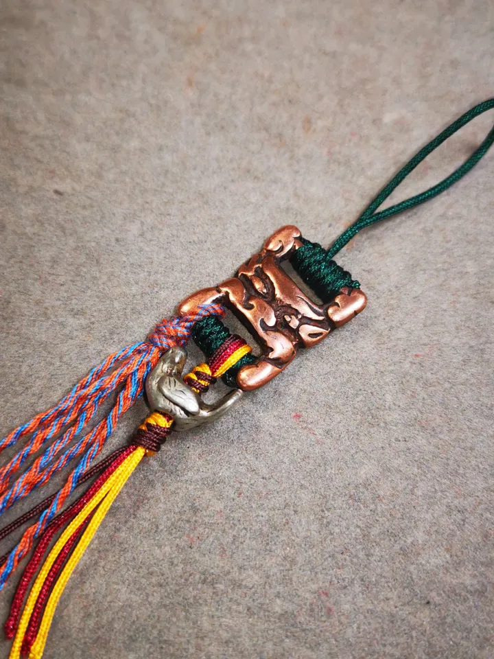 Gandhanra Handmade Scripture Book Buckle Amulet Pendant,Handwoven Backpack Bag Hanging Charm Decor | Handbag Key Ring | Car Key Chain Gifts