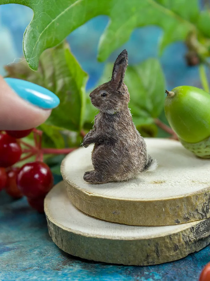 TUTORIAL Miniature bunny with polymer clay/ wool