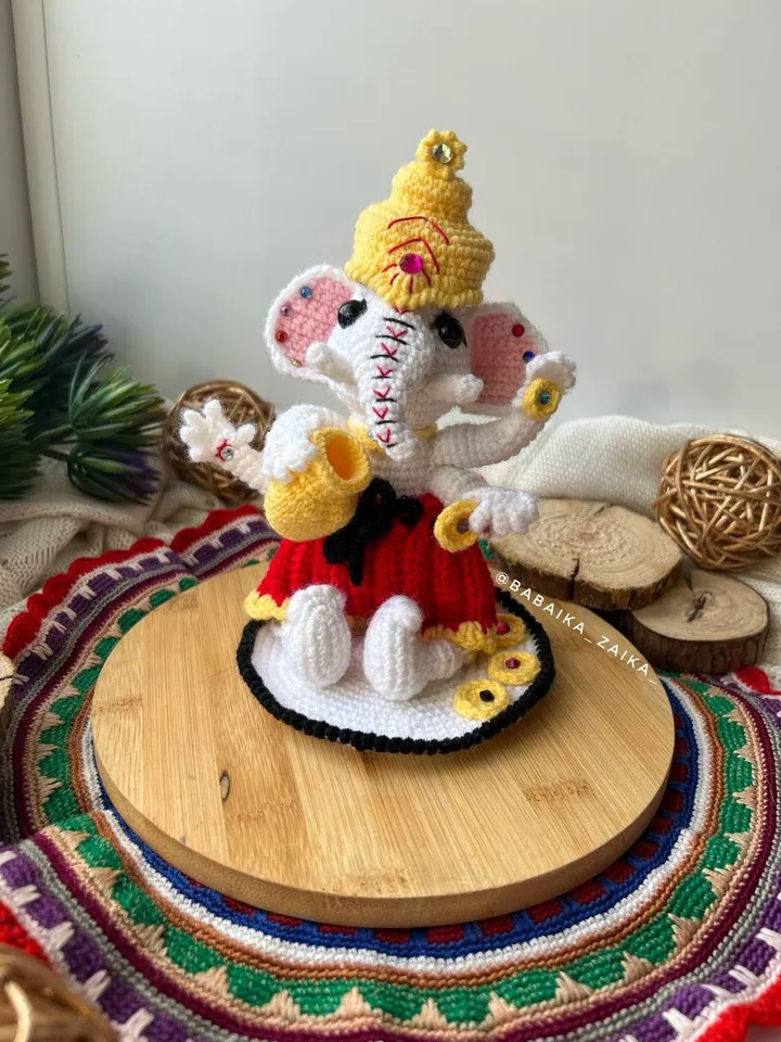 PDF Crochet Ganesha Amigurumi Elephant Crochet Elephant Crochet Indian Pattern Small Animal pattern Crochet astrology Elephant Toy Tutorial
