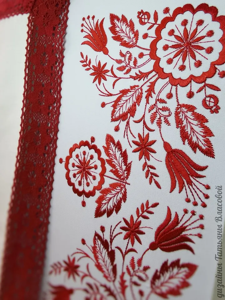 "Babushkin pattern" designs for an embroidery machine.