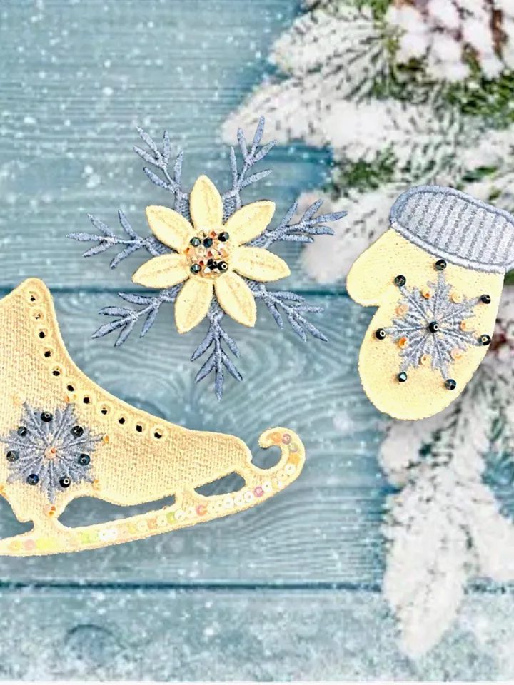 Free Standling Lace Winter Vintage set Christmas décor Embroidery Pattern Christmas machine embroidery design digital embroidery pattern