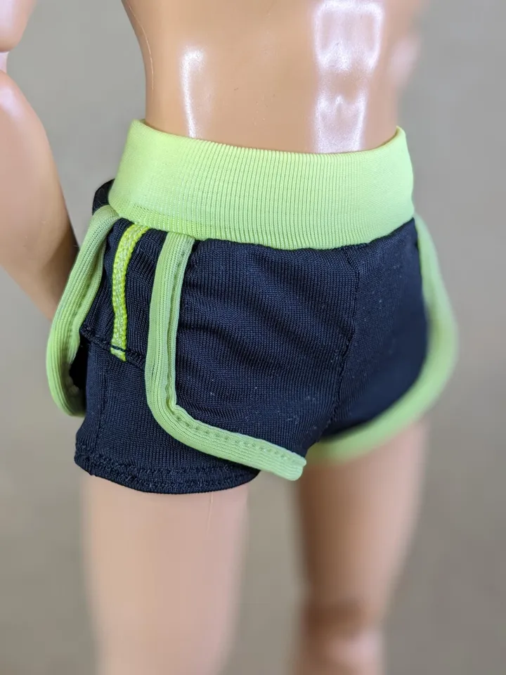 Double stretchy yoga shorts for 12-inch fashion male dolls