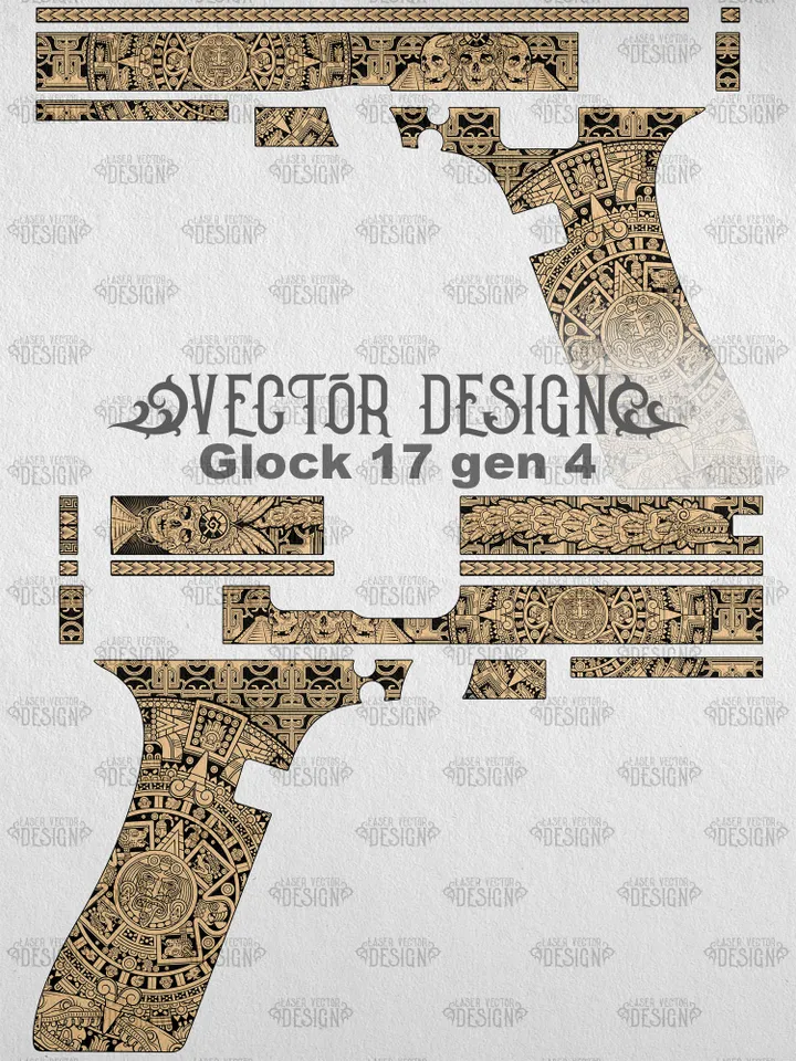 VECTOR DESIGN Glock 17 gen 4 Aztec calendar