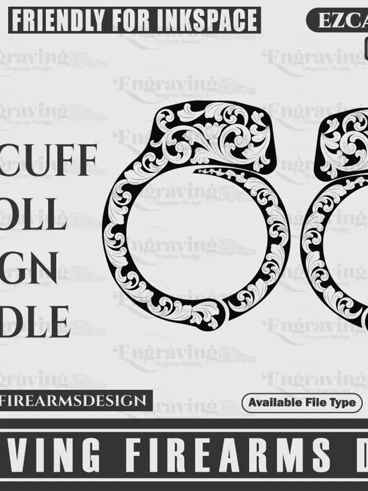 Handcuff Scroll Design 7Pcs Bundle Design,handcuff laser engraving,laser cut,laser pattern,laserengraving,handcuff pattern,handcuff design