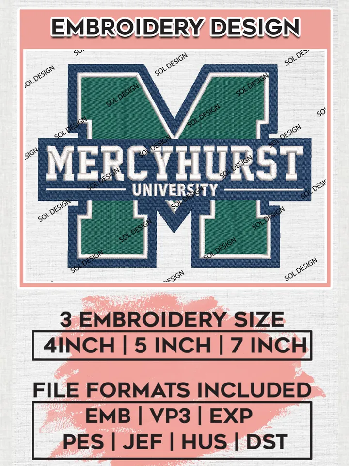 NCAA Mercyhurst Lakers Uni.versity Team Logo Embroidery Design Files, NCAA Mercyhurst Lakers Machine Embroidery, NCAA Teams, 3 sizes, NCAA Machine embroidery designs, Digital Download