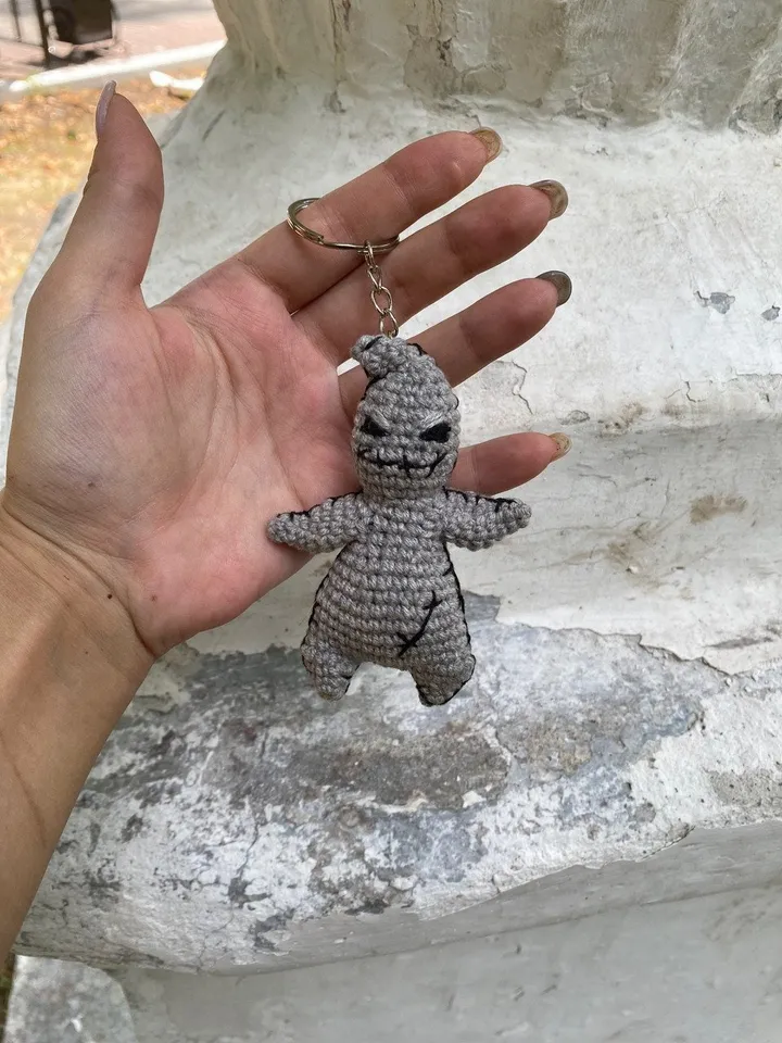 PDF Crochet small Oogie Boogie, Keychain Amigurumi Pattern, Crochet halloween, Halloween Crochet Pattern, Boogeyman, Monster toy pattern