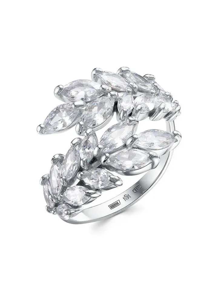 Silver 925 women's adjustable ring with cubic zirconia