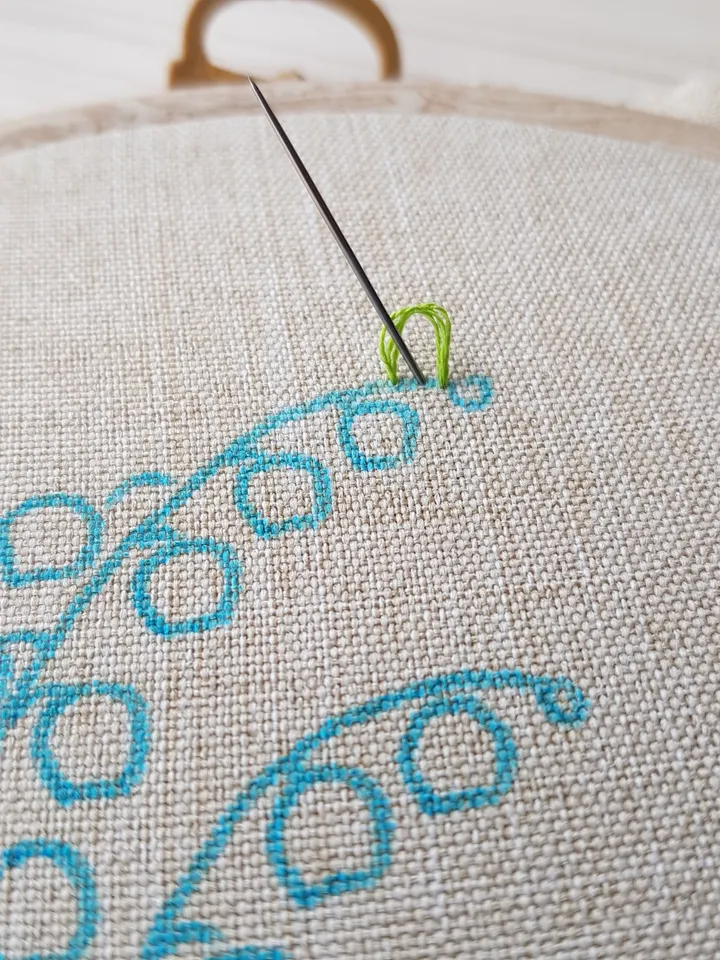 Bouquet of lilies of the valley hand embroidery, Floral pattern PDF