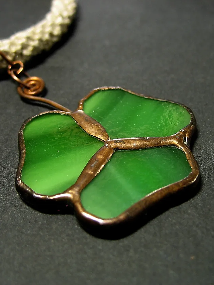 Shamrock necklace, st patricksday, Clover leaf, trefoil, St Patricks clover, Green trefoil,  Irish necklace, st patrick