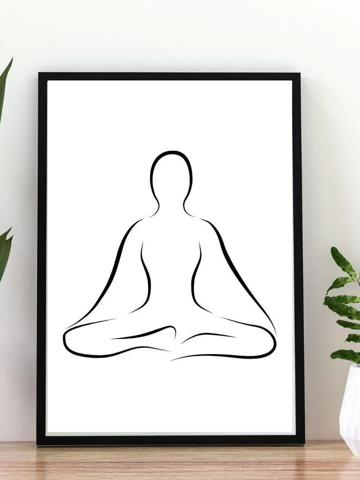 Lotus Yoga Pose, Yoga Wall Art, Yoga Abstract Art, Yoga Wall Decor, Yoga Studio Decor, Yoga Pose Poster, Yoga Gift Ideas, Yoga Line Art