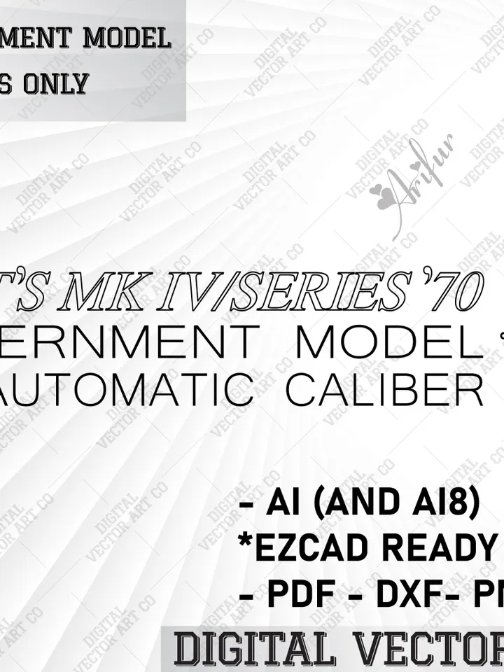 Colt Government Model Latters Only. mk iv series 70, svg patterns, colt model letters, svg file,svg engraving file,gun engraving