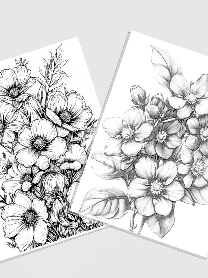 Bright Flowers Coloring Pages for download