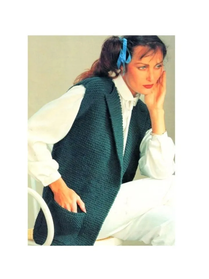 Waistcoat knitting patterns, easy vest knitting pattern, instant download