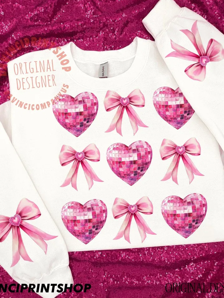 Valentines Day Png, Valentine Coquette Png, Valentine Heart Png, Disco Valentine Heart Png, Pink Valentines png, Love png, Heart png design