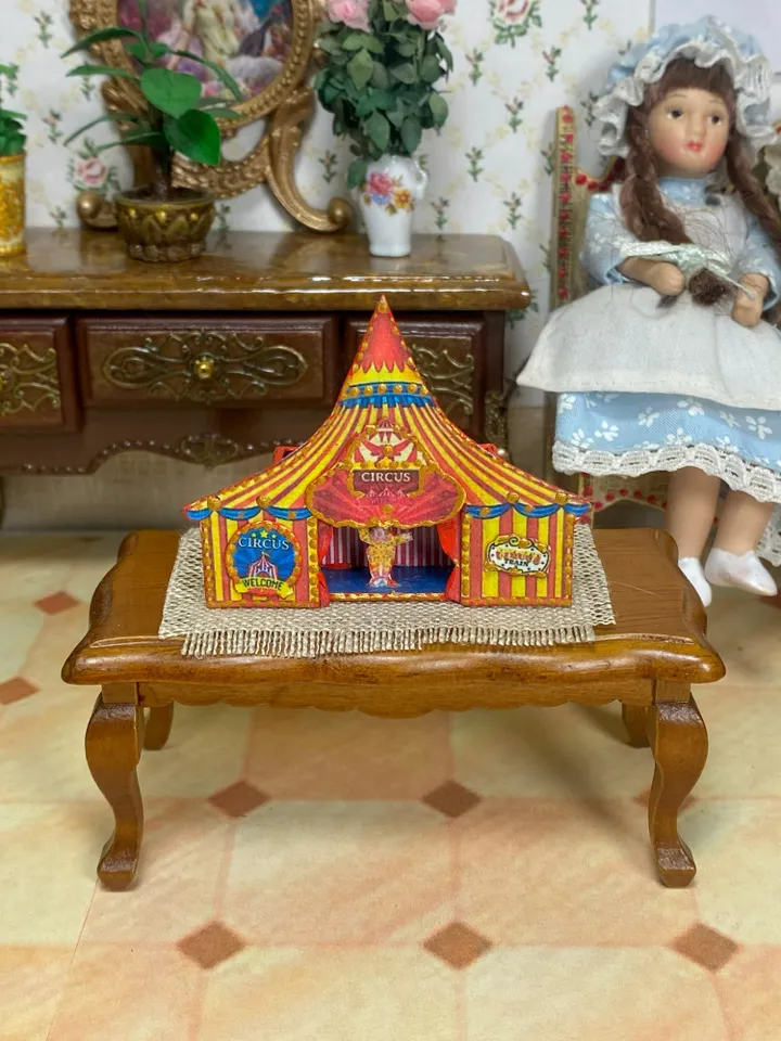 Tutorial. Miniature puppet circus in two sizes. Photo tutorial. Digital printing.