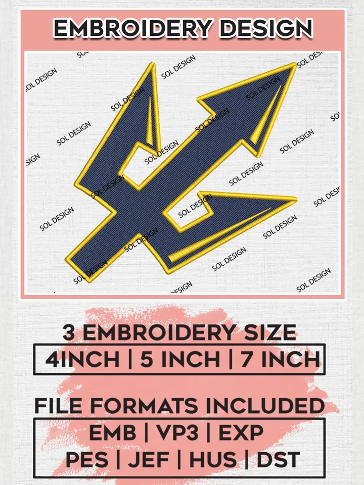 UC San Diego Tritons Logo Machine Embroidery Design, NCAA UC San Diego Tritons Embroidery Design Design files, NCAA Embroidery Designs, NCAA Machine Embroidery Designs, Digital Download