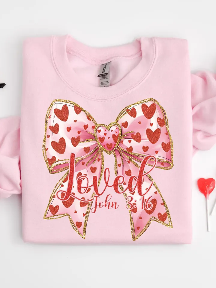 Christian Valentines Png, Loved John 3:16 Png, Retro Valentine Png, Valentines Day Png, Bible Verse Png, XOXO Png, Checkered Varsity Png
