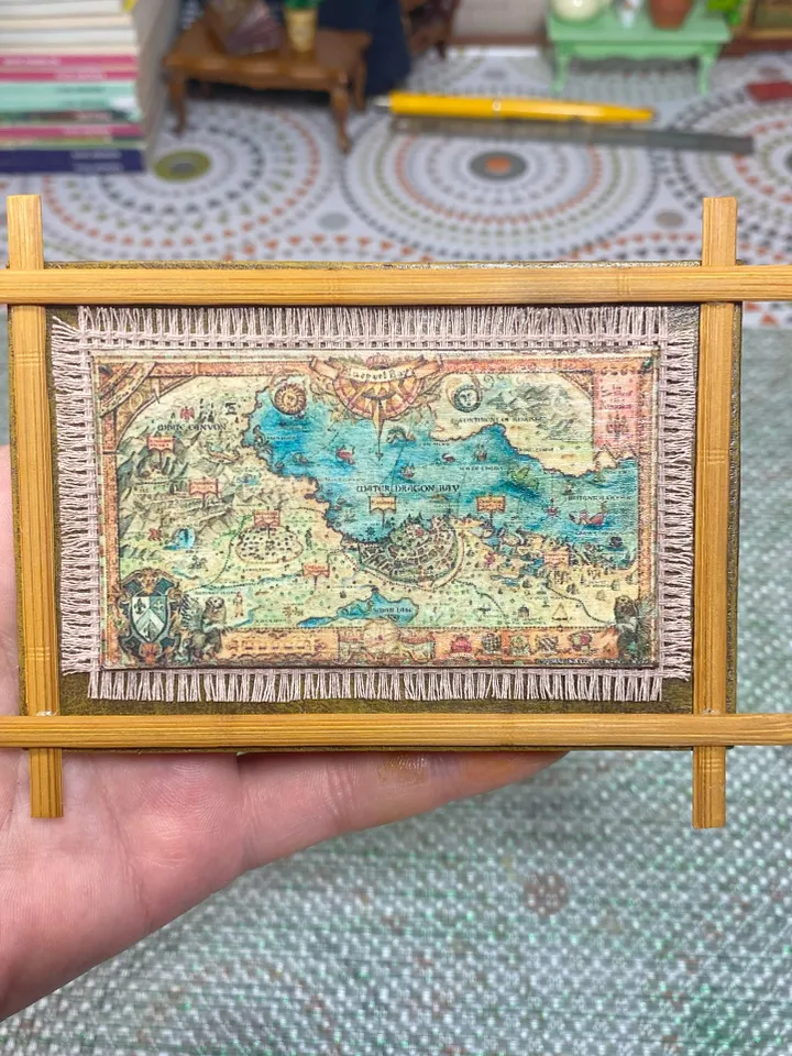 TUTORIAL.Video and Photo Tutorial.DIGITAL DOWNLOAD FOR PRINT. A set of vintage maps in 1:12 scale.