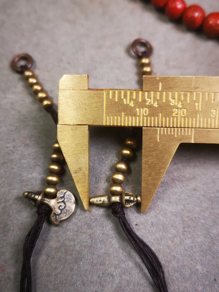 Gandhanra Handmade Tibetan Buddhist Mala Counters,Prayer Bead Counters,with Kartika and Kila Pendant,Made of Brass,Small Size 4mm