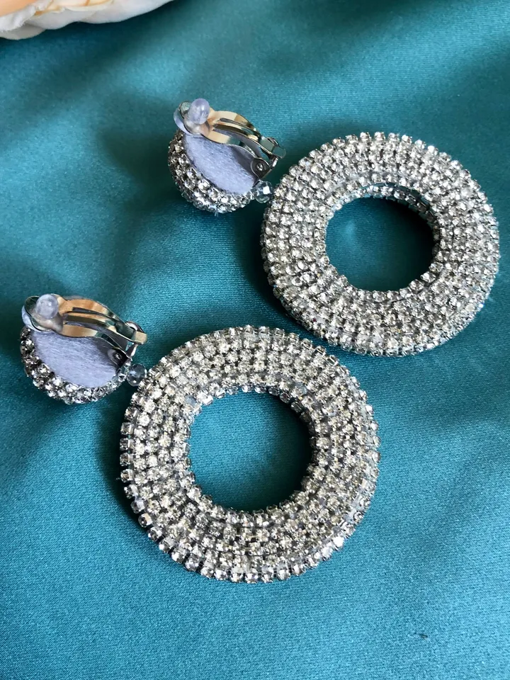 Crystal Pave Hoop Earrings