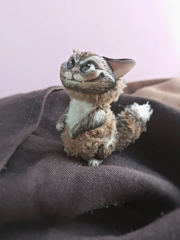 Sly cat art doll
