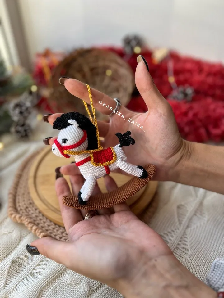 PDF Crochet Christmas Tree toys SET: Rocket Horse, Drum, Rocket elephant, Flashlight, Nevalyashka Doll, Christmas Amigurumi Pattern Decor