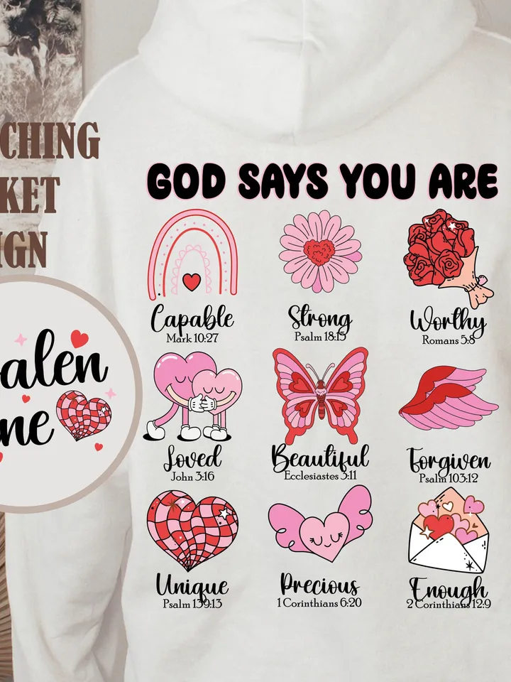 God says you are Valentine png, Jesus valentine png, valentine doodle png, christian valentine png, valentine bible verse png, valentine png