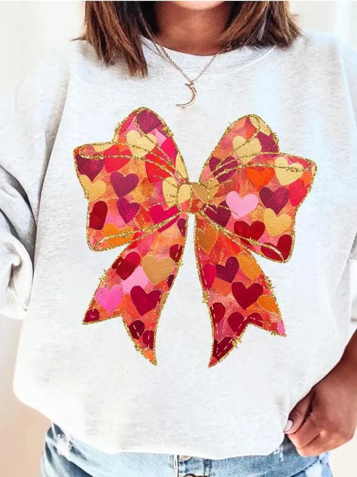 Valentine Day Heart Bow Brushstroke png, Valentine png, Valentines day Png, xoxo png, valentine png designs, Coquette Valentine Png Trendy