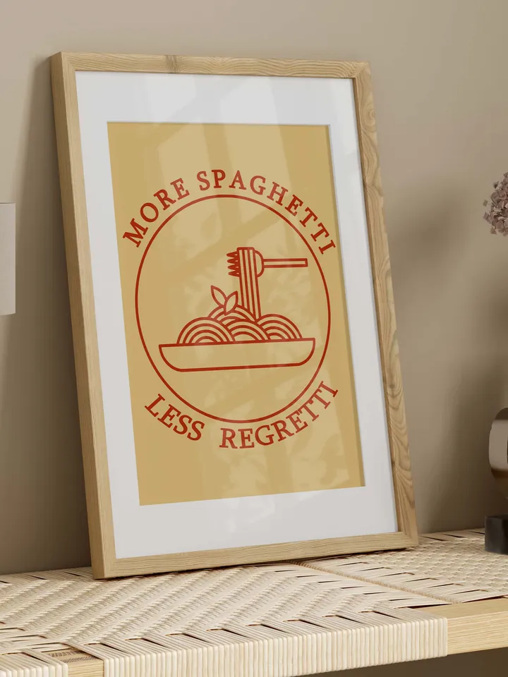 More Spaghetti Wall Print Retro Kitchen Wall Decor Pasta Lover Print Digital Download Print More Expresso Poster Italian Food More Ramen