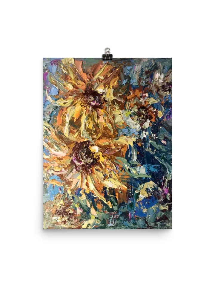 Sunflowers Poster made from my original oil painting ,sunflowers wall decoration,flowers posters .