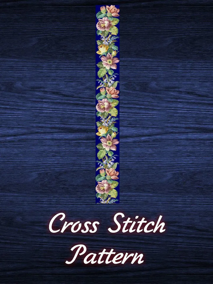 Antique Cross Stitch Pattern Table Runner Digital Download PDF