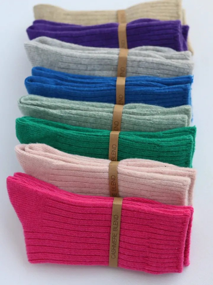 Wool Socks Women soft cozy hiking boot winter leg warmers, Girls ankle socks for school