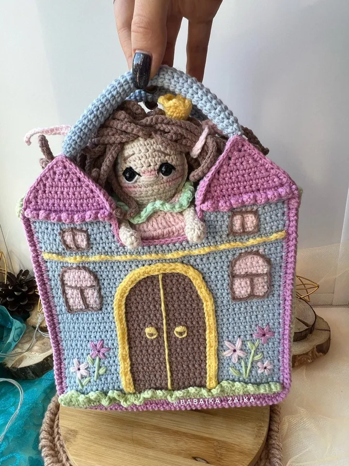 PDF Crochet Pattern Castle for a Princess, Amigurumi doll pattern, Crochet castle, Cute doll, Doll pattern, Amigurumi doll