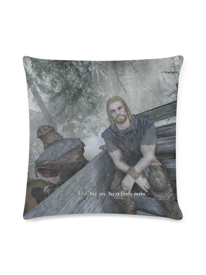 Skyrim Pillow Case Hey You Youre Finally Awake